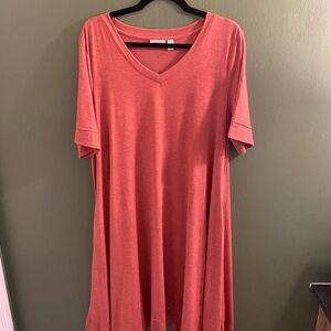 Logo Lounge V-Neck Short Sleeve Dress